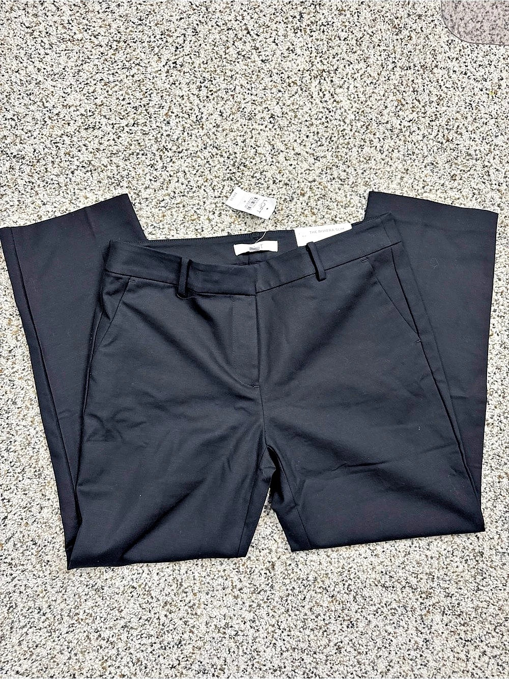 LOFT Riviera Slim Straight Leg Pants Womens 8 Black NWT Office Work Neutral
